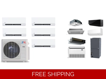 C&H 5-Zone 24 SEER2 Mini Split Heat Pump AC (-13°F) E-Star: 12 EER/9.5 HSPF (R454B)